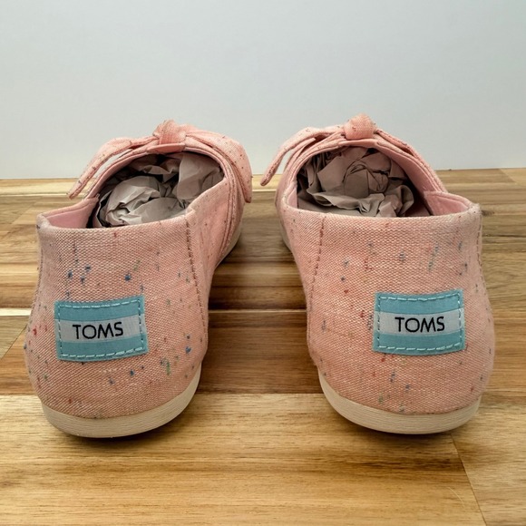 Toms Women's Pink Confetti Ballet Flats Shoes Size 10 - Picture 5 of 9
